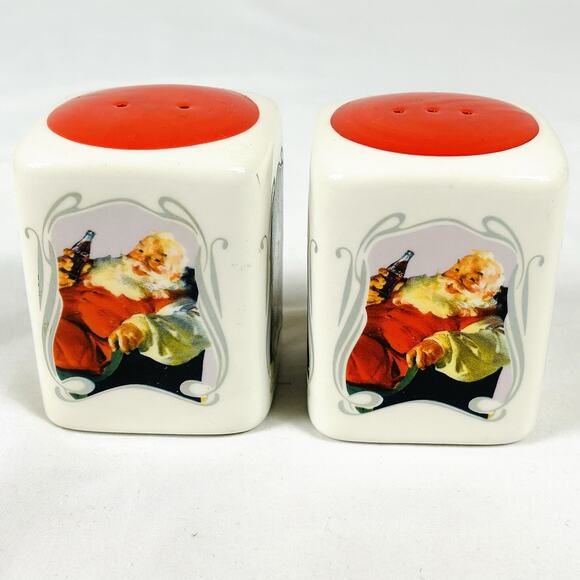 Coca Cola 75th Anniversary Salt and Pepper Christmas Santa Set - Picture 1 of 6